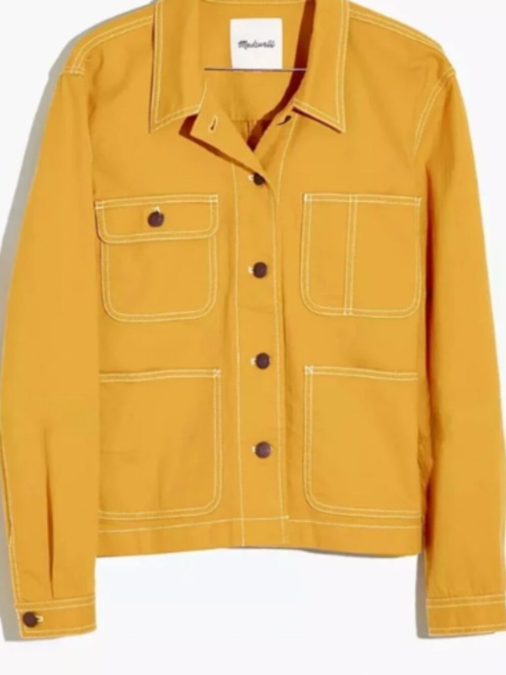 Madewell Chopped Chore Jacket Mustard Yellow Utility Cotton Workwear SMALL